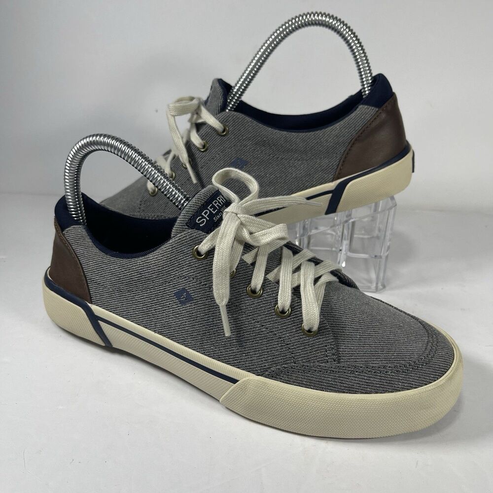 Sperry Top-Sider Men's Gray Textile Canvas Sneakers - Size 4M / EU 36